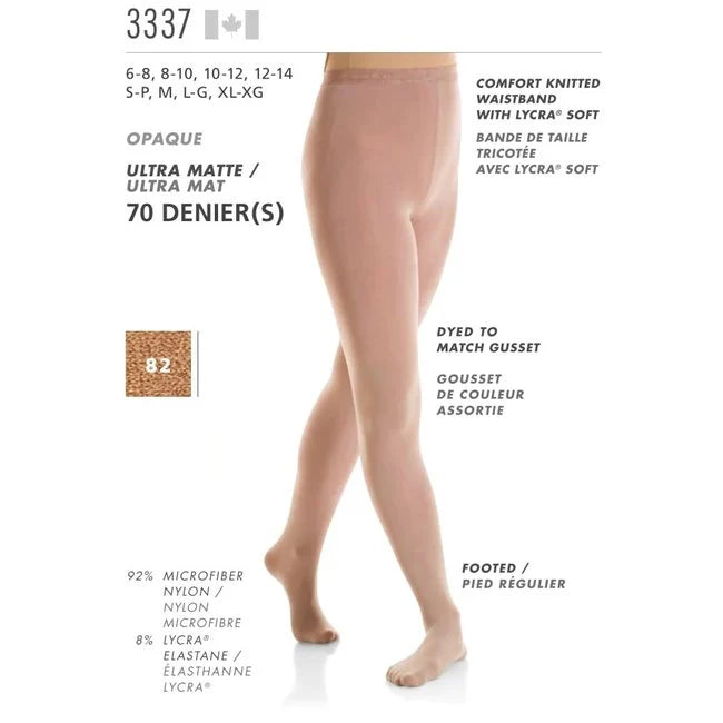Mallas de Patinaje Artístico Mondor 3337 Evolution 70 Deniers con Pie para Dama